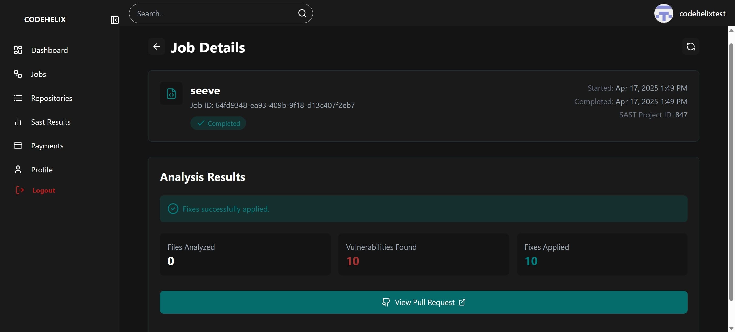 Automated pull request generation with security fixes